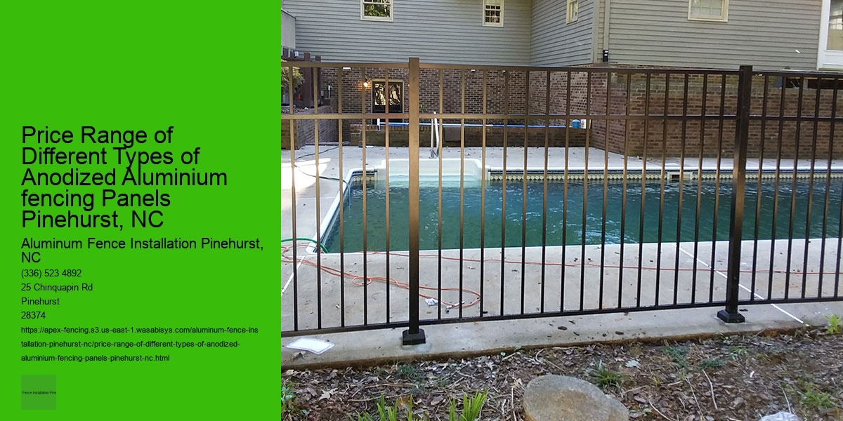 Price Range of Different Types of Anodized Aluminium fencing Panels Pinehurst, NC